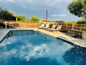 Outdoor pool, a heated pool