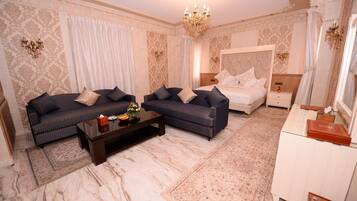 Premium bedding, down comforters, free minibar, in-room safe