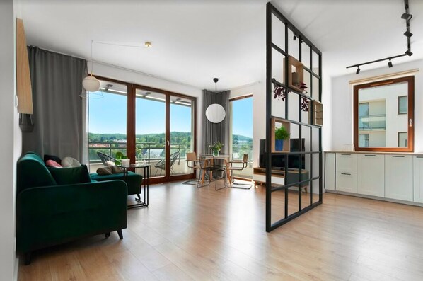 Premium-Apartment | 2 Schlafzimmer, Bügeleisen/Bügelbrett, kostenloses WLAN, Bettwäsche