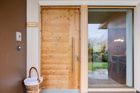 Exterior detail. Apartment "Angerle Alm Apt Alpenglühen" with Private Terrace, Shared Garden & Wi-Fi