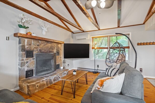 TV, fireplace, offices
