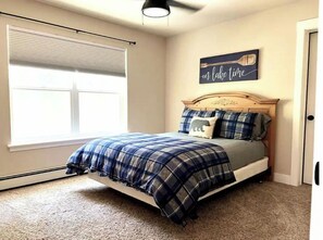 4 bedrooms, desk, iron/ironing board, travel cot