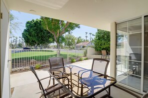 Outdoor dining - Furnished Patio + Pool Access: Palm Desert Home! (Palm Desert)