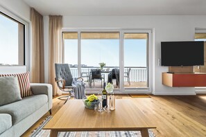 TV, fireplace, stereo - Vacation apartment "Ocean Life" - 3 minutes walk to the beach, fireplace & dog welcome! (Olpenitz)