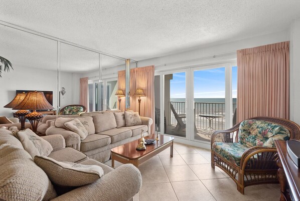 DVD player - Oceanfront 2BR • Balcony off LR & Bedroom • Indoor Pool • Cherry Grove (North Myrtle Beach)