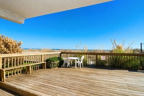 Outdoor dining - Oceanfront Ground Floor • Walk to Shops • Steps to Sand • Grand Strand I 1 (North Myrtle Beach)
