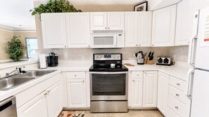 Fridge, microwave, dishwasher