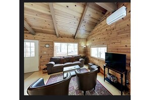 Smart TV, DVD player, books, video library