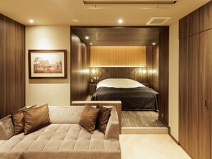 1 室のベッドルーム、デスク、WiFi (無料)、ベッドシーツ