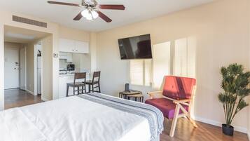 Iron/ironing board, bed sheets