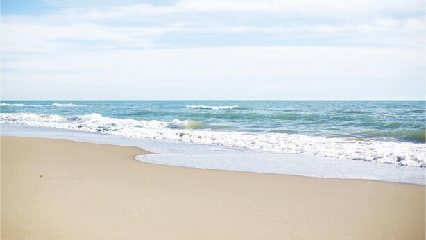 A beach with waves approaching the shore, clear skies, and a sandy beach. - Patrizio Country House (Labico)