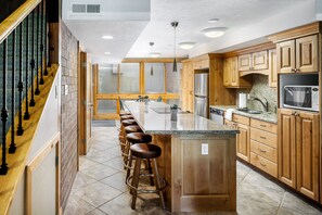Condo, Multiple Beds, Hot Tub, Mountain View | Private kitchen | Fridge, microwave, oven, stovetop - Park Ave Perfection (Park City)