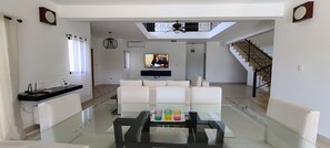 Villa (Multiple Bedrooms) | Living area | 55-inch TV with digital channels, streaming services - Spacious & Private 7 Bedroom - Bachelor's Welcome (Sosúa)