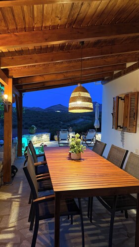 Fantastic villa with private pool & garden - peace & sea in Roumeli, Crete