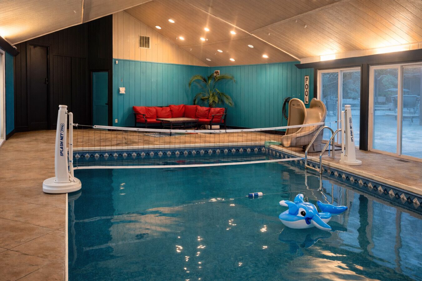 Indoor pool, a heated pool