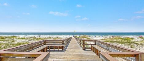 On the beach, beach towels