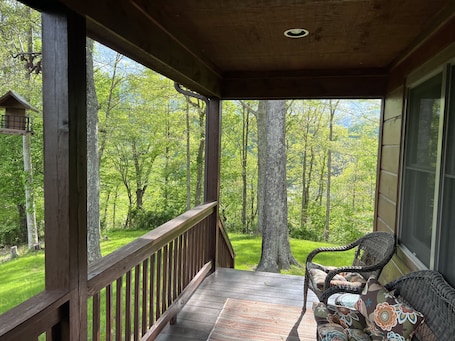 Terrace/patio. Cabin on topof the mountain great views hot tub game room and more!