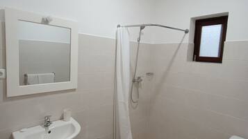 Shower, bidet, toilet paper