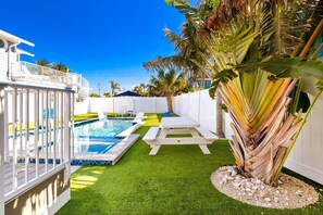 A heated pool - Back To Blue: Amazing Bean Point Location, Resort Style Backyard with Pool by Anna Maria Life (Anna Maria)