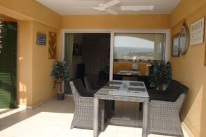 Outdoor dining - Spacious apartment with very large balcony close to all amenities (Poli Crysochous)