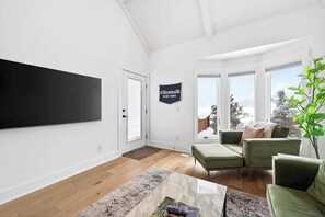 TV, fireplace, video games, stereo