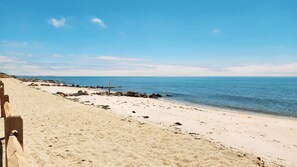 Accommodatie ligt op het strand, ligstoelen