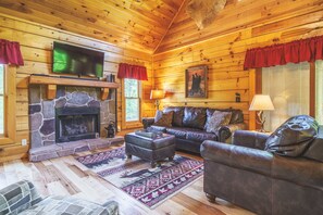 Smart-TV, Kamin, Videospiele, Stereoanlage