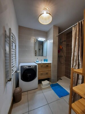 Shower, hair dryer