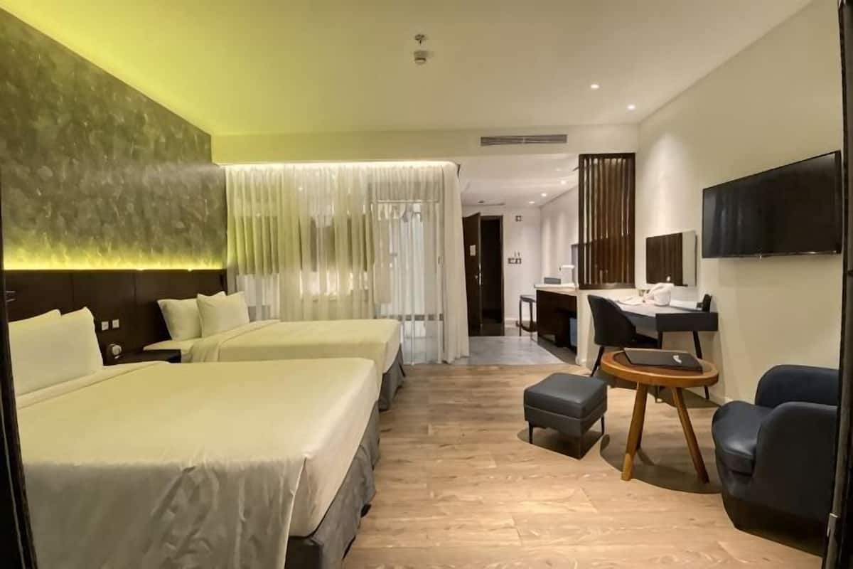 Minibar, desk, WiFi (free), bed sheets
