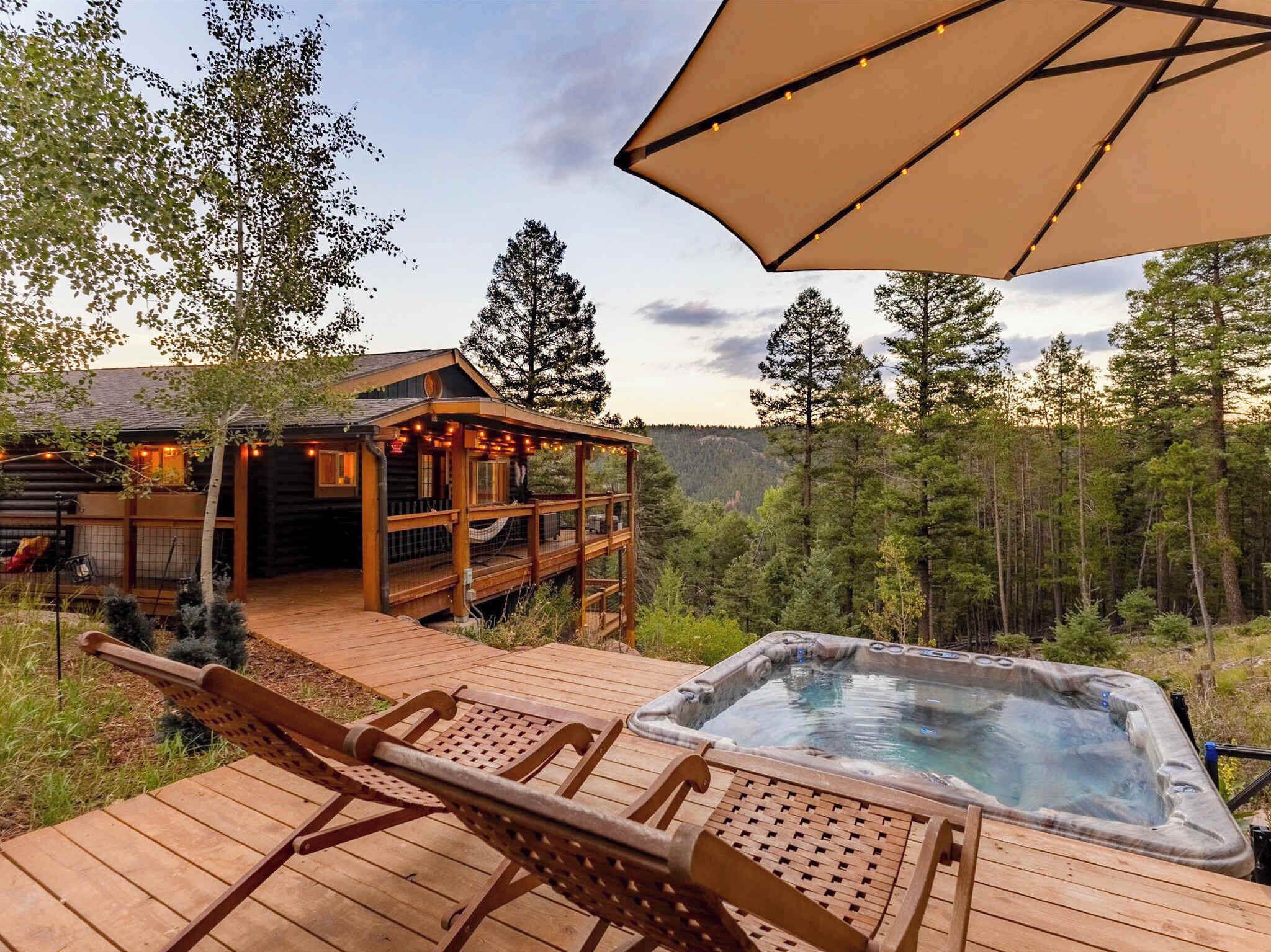 Soak until the stars come out. The views from this deck are the reason guests say they didn't want to leave.