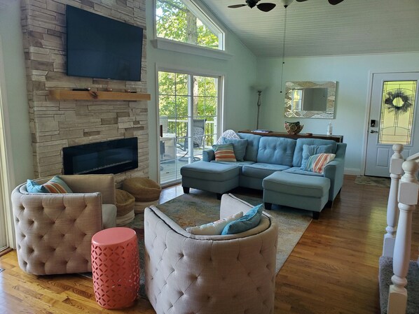 TV connectée, cheminée