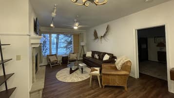 Smart TV, fireplace, video games, books