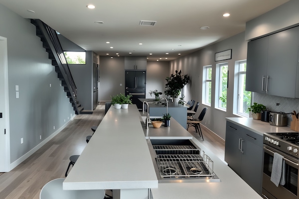 Comfort Townhome, 3 Bedrooms | Private kitchen | Full-sized fridge, oven, stovetop, dishwasher