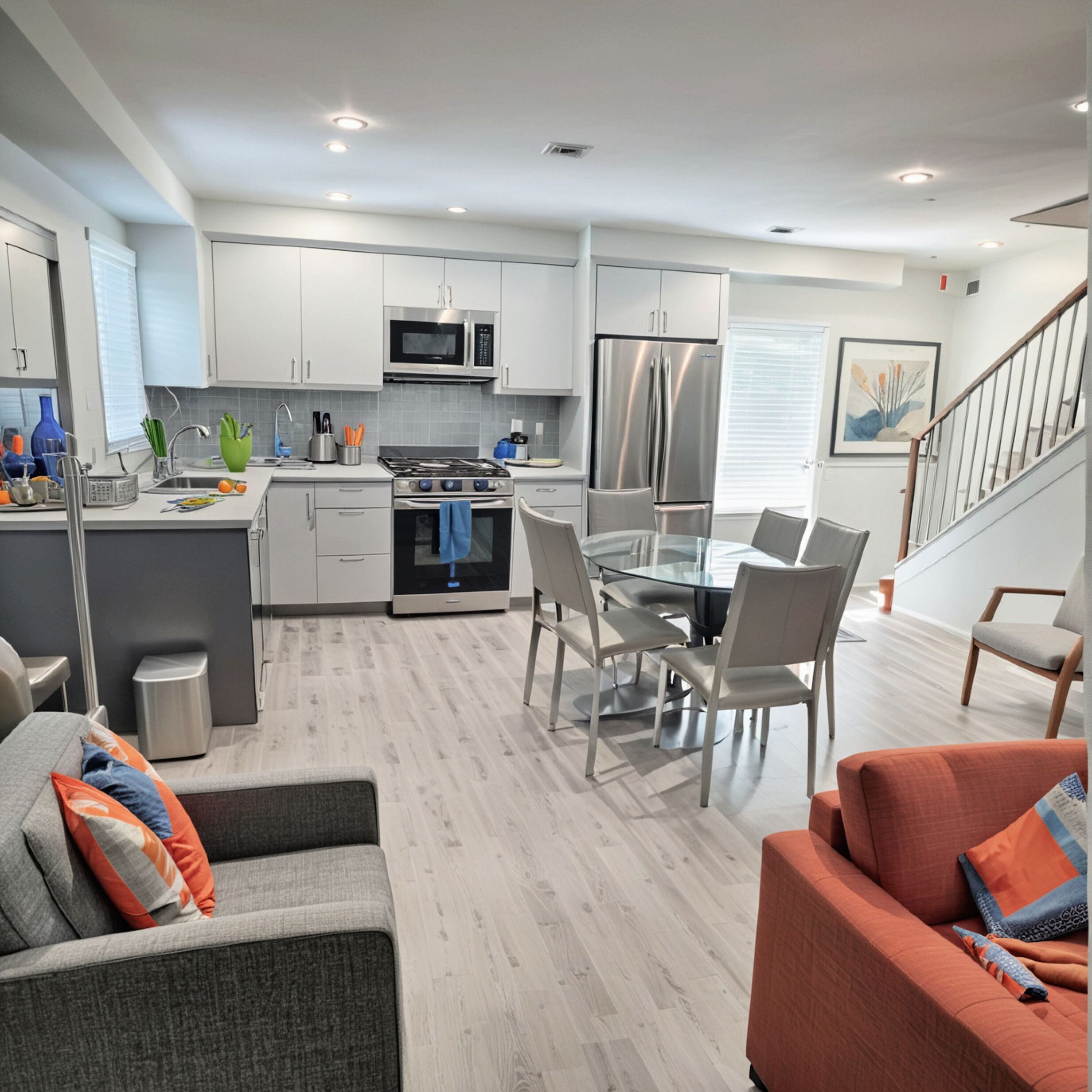 Casa adosada de lujo, 4 habitaciones | Cocina privada | Frigorífico grande, horno, placa de cocina y lavavajillas