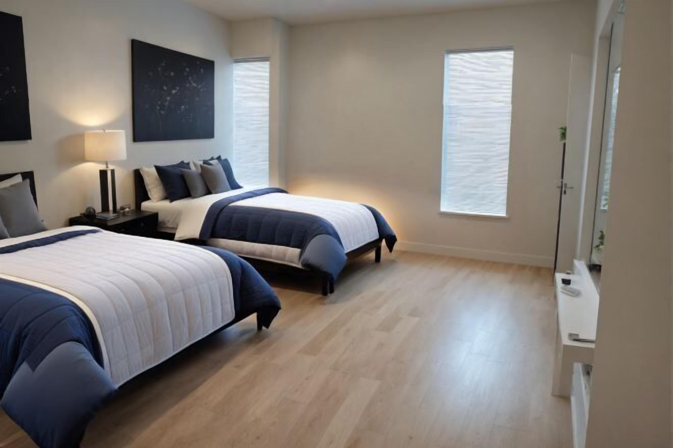 Premium bedding, individually decorated, individually furnished, desk