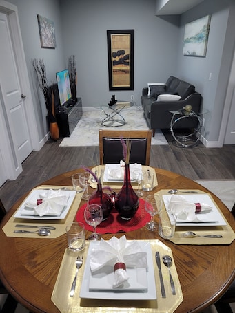 Smart TV, offices. New 2-bedroom legal basement in Calgary