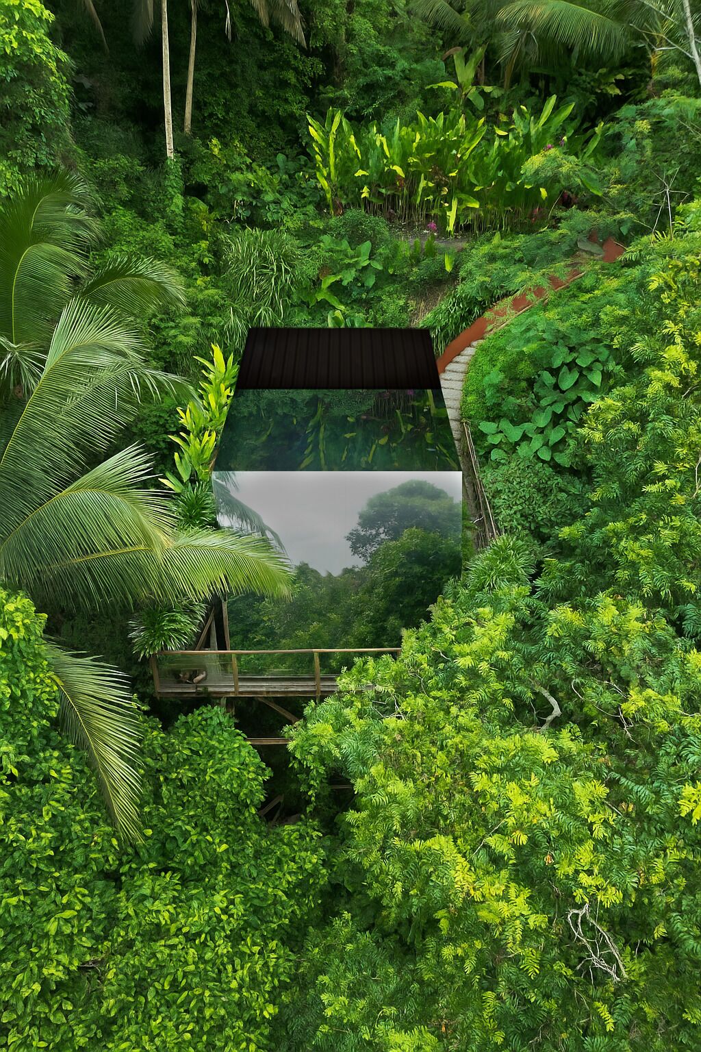 浪漫客房, 浴缸 ((Private) Jungle Lodge - Adults) | 客房景观