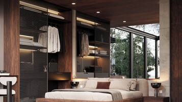 غرفة رومانسية (The Invisible Villa - Adults Only) | ميني بار وخزنة داخل الغرفة وستائر تعتيم ومكواة/لوح كي