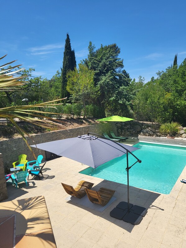 Piscine extérieure, piscine chauffée