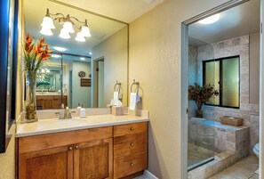 Hair dryer, towels