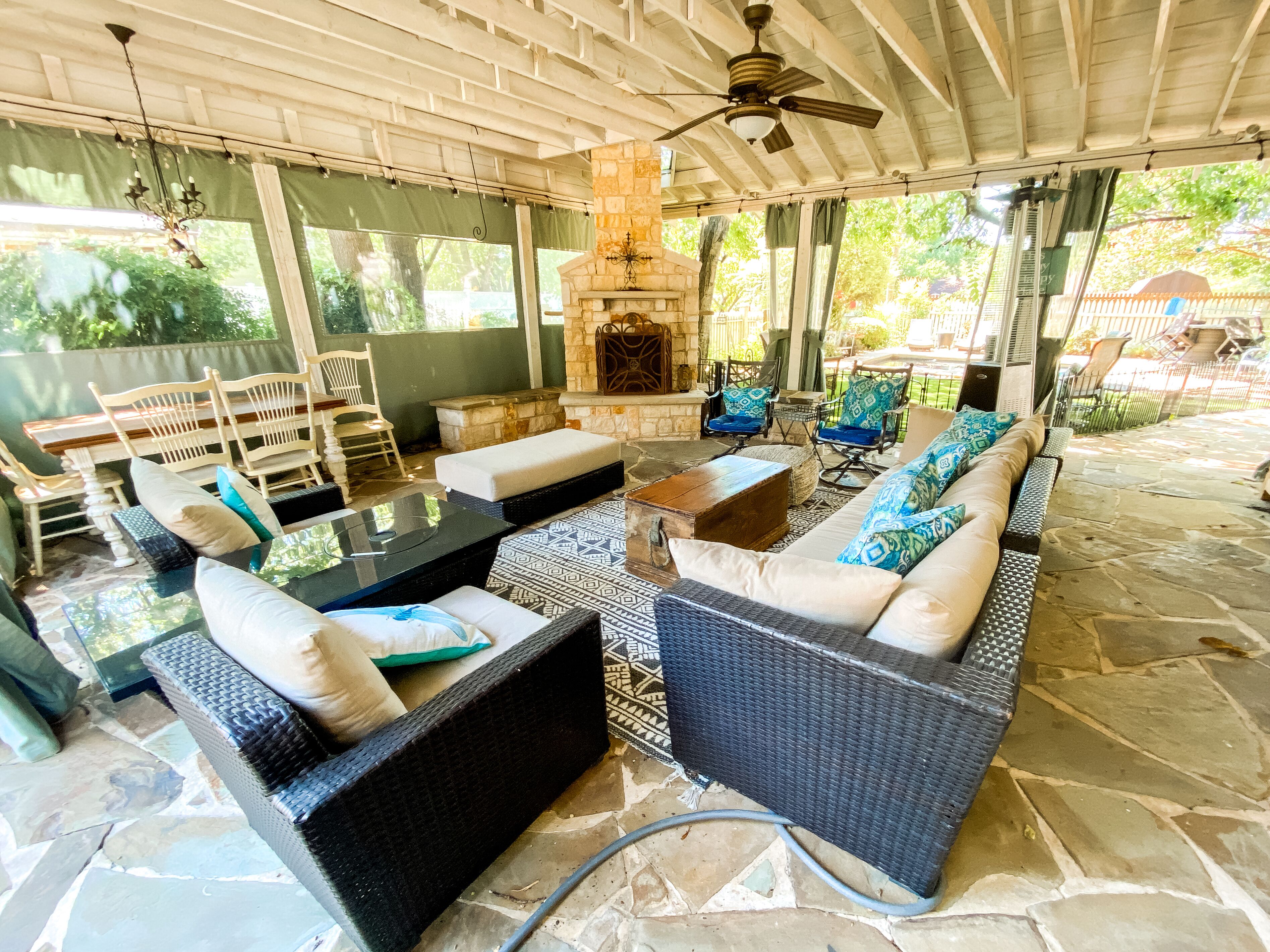 Outdoor covered living area - heater