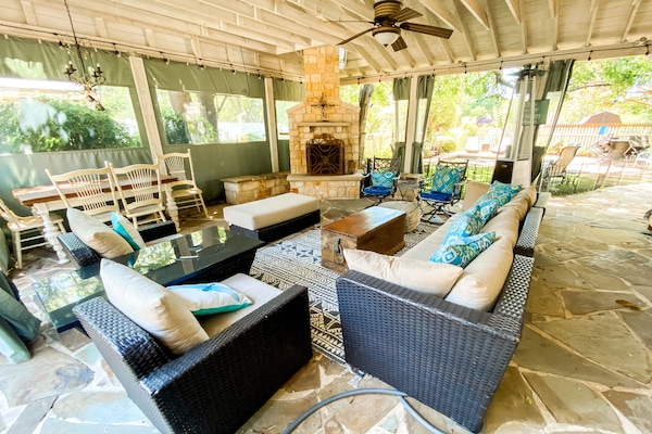 Outdoor covered living area - heater