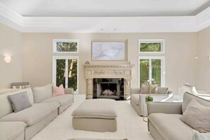 Smart TV, fireplace, printers