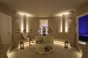 Sauna, hot tub, Turkish bath, body treatments, facials, massages
