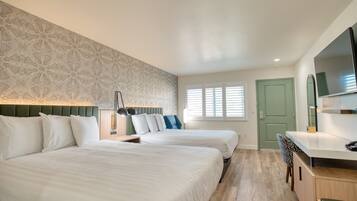 Premium bedding, down duvets, pillow-top beds, desk