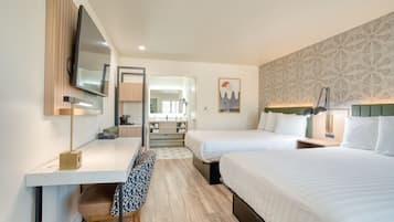 Premium bedding, down comforters, pillowtop beds, desk