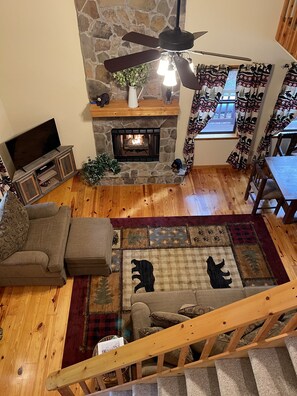 Smart TV, fireplace, video games, table football