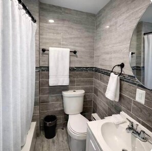 Ducha y bañera combinadas y secador de pelo