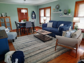 Living Area with all Hardwood Floors