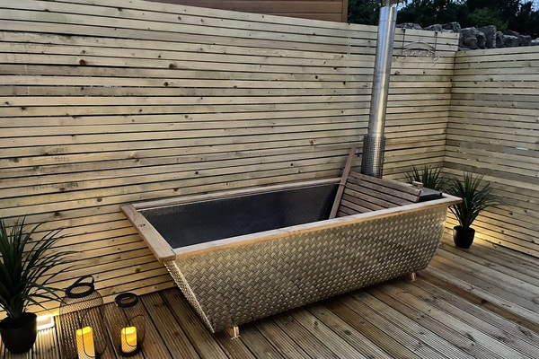 Wood fired hot tub